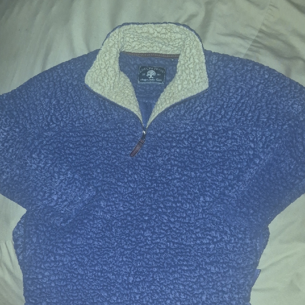 Blue and Cream Sherpa Pullover